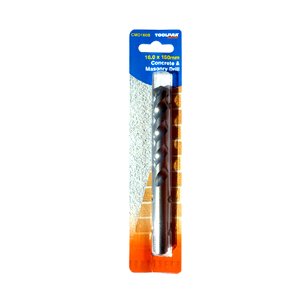 Masonry Drill Bit 16.0mm x 150mm For Concrete Toolpak 